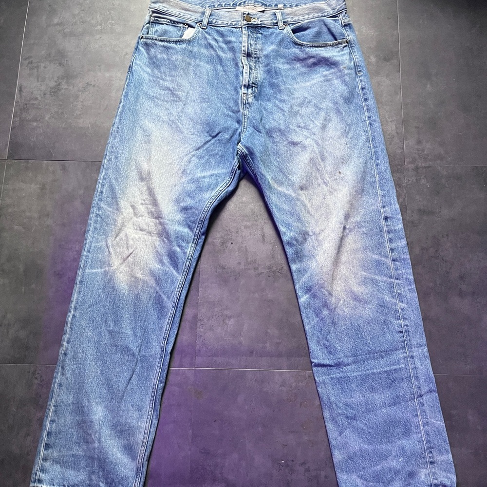 Essentials Blue Relaxed Jeans with Vintage Fading